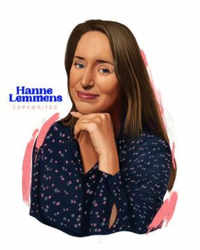 Bedrijfsportret van copywriter Hanne Lemmens door Studio Caro